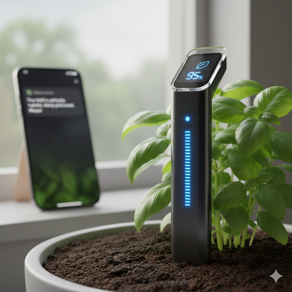 mart soil moisture sensor with mobile app notifications for home gardenin