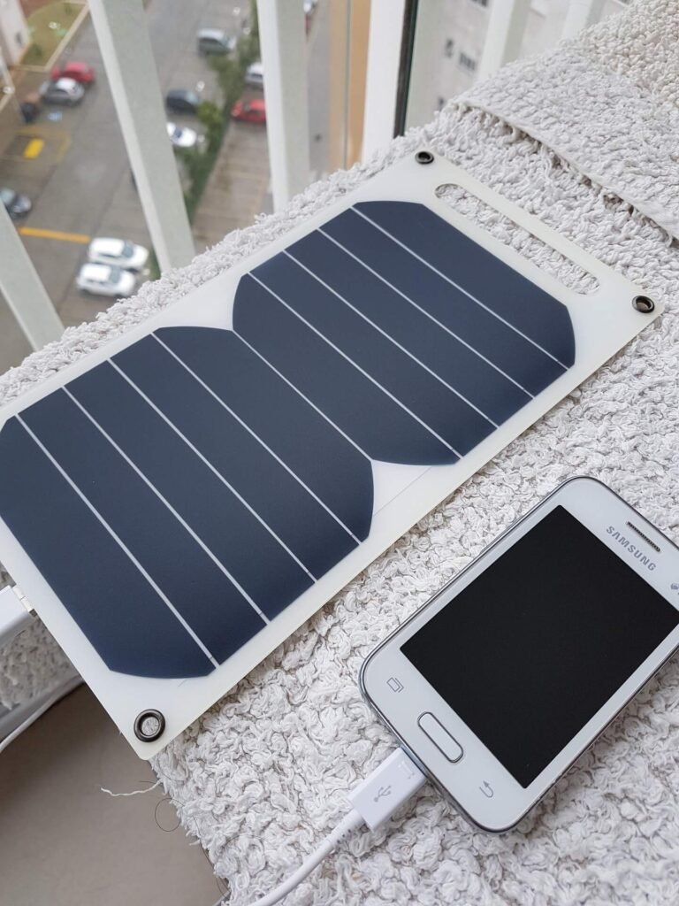 Charging devices using the best portable solar panels for camping in 2026