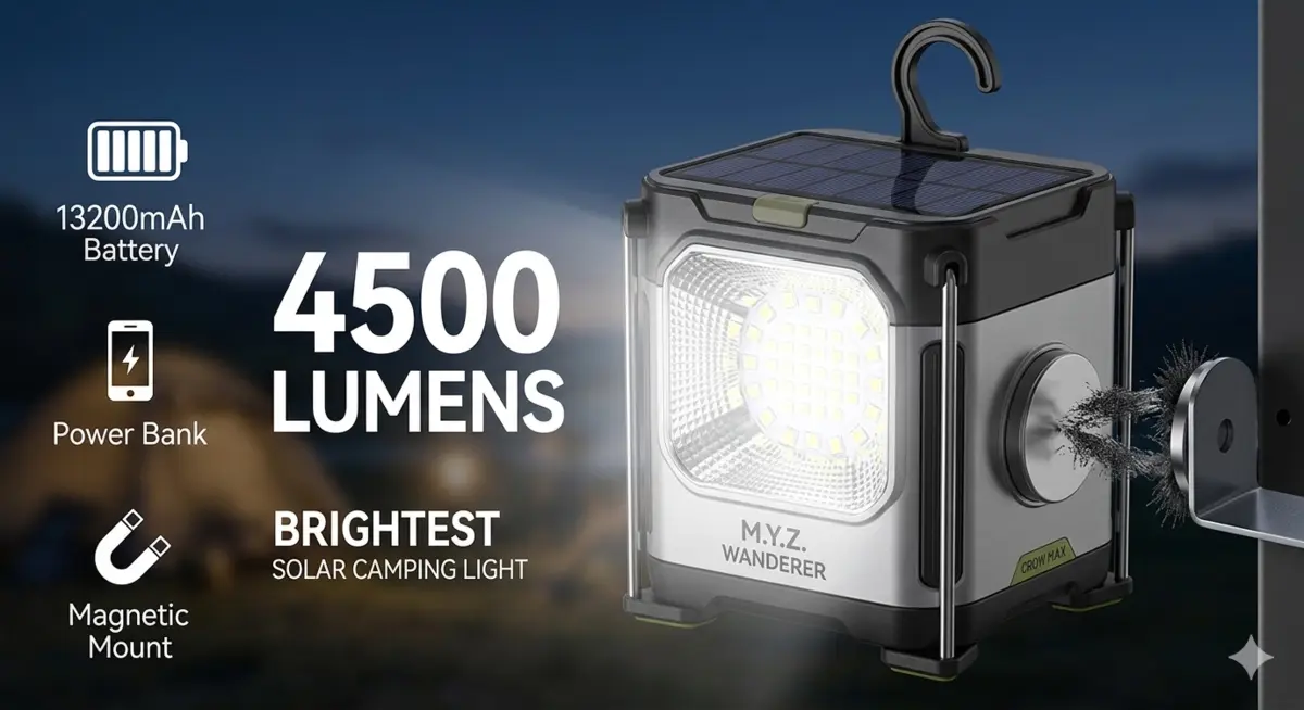 best solar camping lights 4500 lumen bright portable lantern outdoor